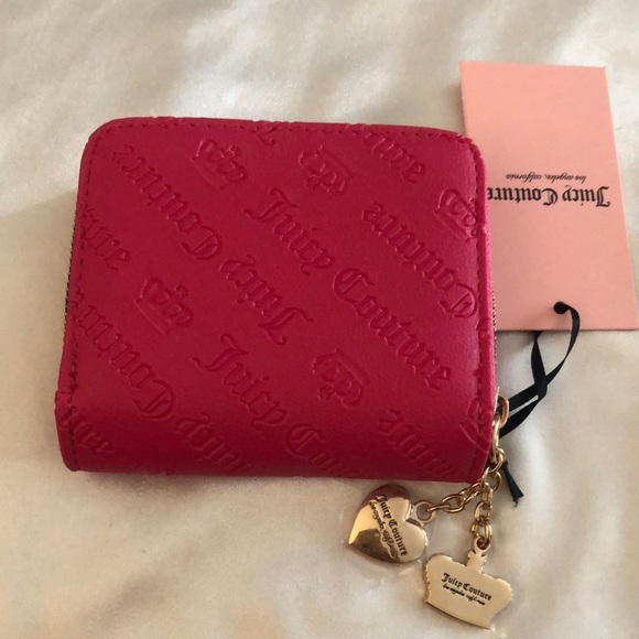 Juicy Couture Pink Flash Not Your Babe Small Zip Around Bifold Wallet NWT - Picture 8 of 16